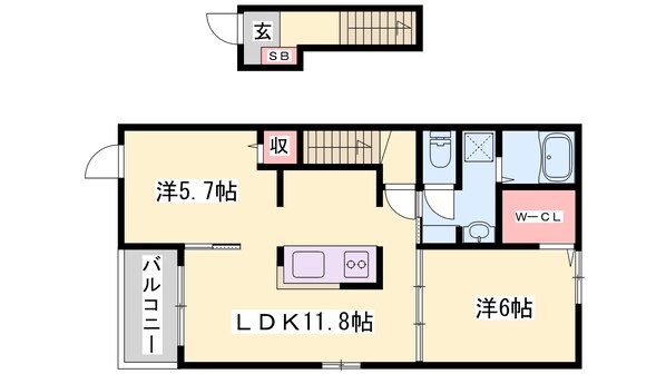 京口駅 徒歩37分 2階の物件間取画像